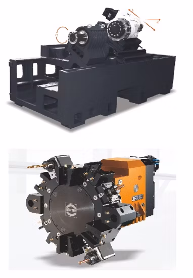 ALM-506TC Schrägbett, Doppelspindeln und Doppelrevolver CNC-Drehen und Fräsen